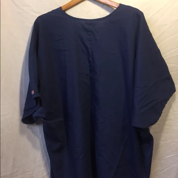 Cherokee 3XL navy one pocket scrub top - Picture 3 of 5